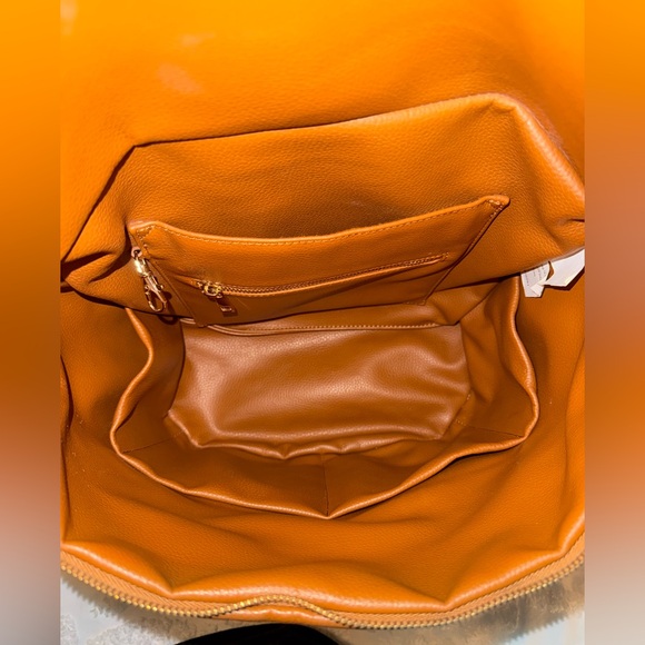 Fawn Design Brown Leather Backpack Diaper Bag - Picture 4 of 16